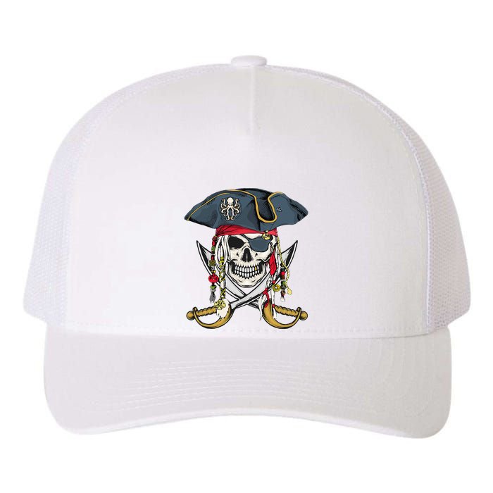 Pirate Skull Halloween Little Yupoong Adult 5-Panel Trucker Hat