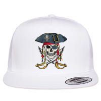 Pirate Skull Halloween Little Flat Bill Trucker Hat