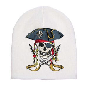 Pirate Skull Halloween Little Short Acrylic Beanie