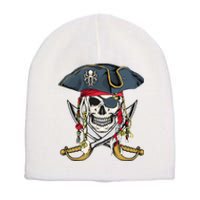 Pirate Skull Halloween Little Short Acrylic Beanie