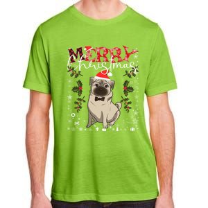 Pug Santa Hat Funny Dog Lovers Retro Family Merry Christmas Cute Gift Adult ChromaSoft Performance T-Shirt