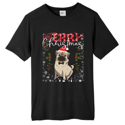 Pug Santa Hat Funny Dog Lovers Retro Family Merry Christmas Cute Gift Tall Fusion ChromaSoft Performance T-Shirt