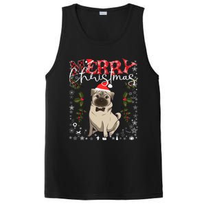 Pug Santa Hat Funny Dog Lovers Retro Family Merry Christmas Cute Gift PosiCharge Competitor Tank