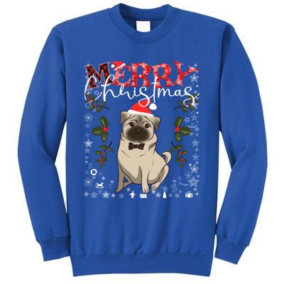 Pug Santa Hat Funny Dog Lovers Retro Family Merry Christmas Cute Gift Sweatshirt