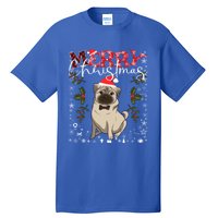 Pug Santa Hat Funny Dog Lovers Retro Family Merry Christmas Cute Gift Tall T-Shirt