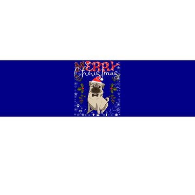 Pug Santa Hat Funny Dog Lovers Retro Family Merry Christmas Cute Gift Bumper Sticker