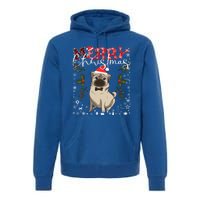 Pug Santa Hat Funny Dog Lovers Retro Family Merry Christmas Cute Gift Premium Hoodie