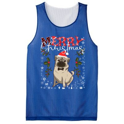 Pug Santa Hat Funny Dog Lovers Retro Family Merry Christmas Cute Gift Mesh Reversible Basketball Jersey Tank