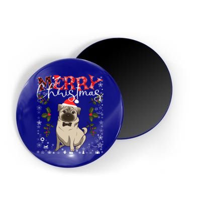 Pug Santa Hat Funny Dog Lovers Retro Family Merry Christmas Cute Gift Magnet