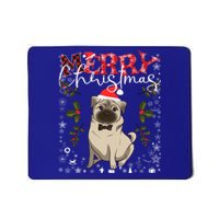 Pug Santa Hat Funny Dog Lovers Retro Family Merry Christmas Cute Gift Mousepad