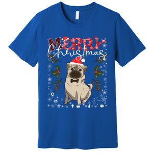 Pug Santa Hat Funny Dog Lovers Retro Family Merry Christmas Cute Gift Premium T-Shirt