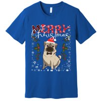 Pug Santa Hat Funny Dog Lovers Retro Family Merry Christmas Cute Gift Premium T-Shirt