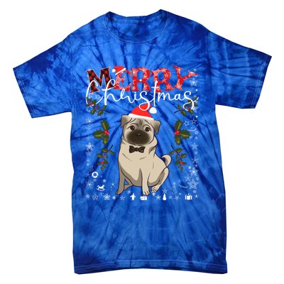 Pug Santa Hat Funny Dog Lovers Retro Family Merry Christmas Cute Gift Tie-Dye T-Shirt