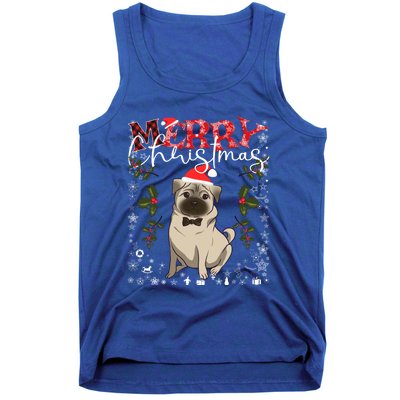 Pug Santa Hat Funny Dog Lovers Retro Family Merry Christmas Cute Gift Tank Top