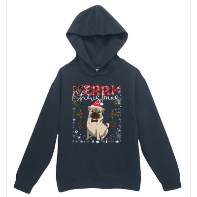 Pug Santa Hat Funny Dog Lovers Retro Family Merry Christmas Cute Gift Urban Pullover Hoodie