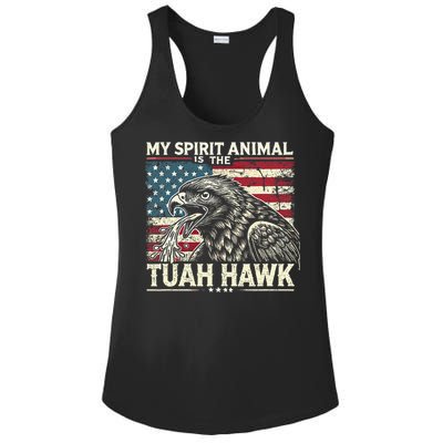 Patriotic Spitting Hawk Tuah Meme Tuah Hawk Spirit Animal Ladies PosiCharge Competitor Racerback Tank