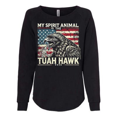 Patriotic Spitting Hawk Tuah Meme Tuah Hawk Spirit Animal Womens California Wash Sweatshirt