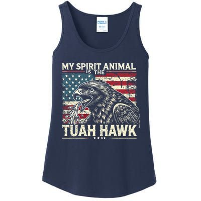 Patriotic Spitting Hawk Tuah Meme Tuah Hawk Spirit Animal Ladies Essential Tank