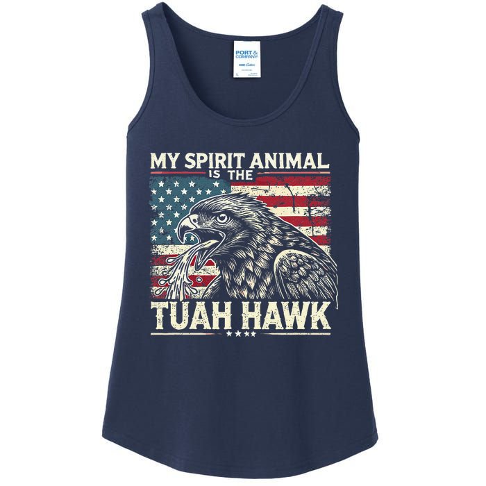 Patriotic Spitting Hawk Tuah Meme Tuah Hawk Spirit Animal Ladies Essential Tank