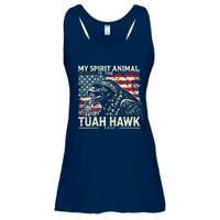 Patriotic Spitting Hawk Tuah Meme Tuah Hawk Spirit Animal Ladies Essential Flowy Tank