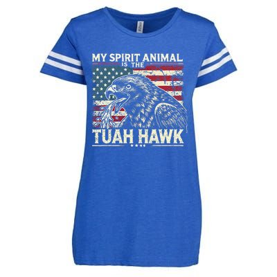 Patriotic Spitting Hawk Tuah Meme Tuah Hawk Spirit Animal Enza Ladies Jersey Football T-Shirt