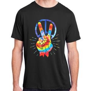 Peace Sign Hand Tie Dye Hippies Christmas Adult ChromaSoft Performance T-Shirt