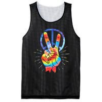 Peace Sign Hand Tie Dye Hippies Christmas Mesh Reversible Basketball Jersey Tank