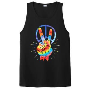 Peace Sign Hand Tie Dye Hippies Christmas PosiCharge Competitor Tank