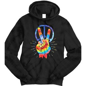 Peace Sign Hand Tie Dye Hippies Christmas Tie Dye Hoodie