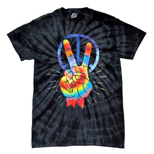 Peace Sign Hand Tie Dye Hippies Christmas Tie-Dye T-Shirt