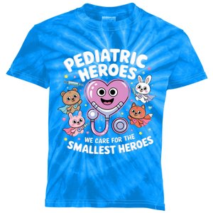 Pediatric Superhero Heart Stethoscope Nurse Gift Kids Tie-Dye T-Shirt