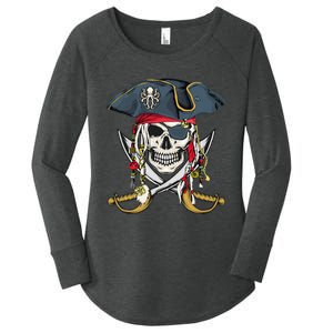 Pirate Skull Halloween Little Kids Ns Women's Perfect Tri Tunic Long Sleeve Shirt