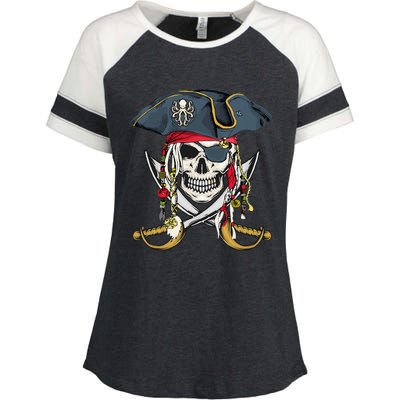 Pirate Skull Halloween Little Kids Ns Enza Ladies Jersey Colorblock Tee