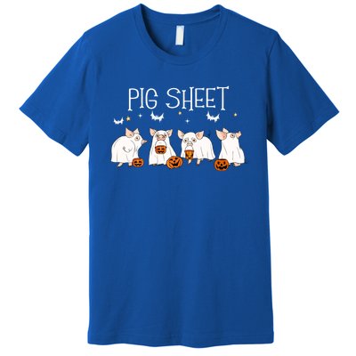 Pig Sheet Halloween Pig Ghost Funny Halloween Farmer Pigs Meaningful Gift Premium T-Shirt