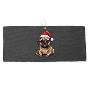 Pug Santa Hat Christmas Dog Lovers Gift Funny Mom Dad Xmas Cool Gift Large Microfiber Waffle Golf Towel