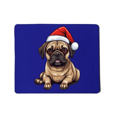 Pug Santa Hat Christmas Dog Lovers Gift Funny Mom Dad Xmas Cool Gift Mousepad