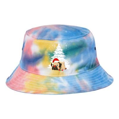 Pug Santa Hat Christmas Tree Dogs Lovers Xmas Pajama Cute Gift Tie Dye Newport Bucket Hat