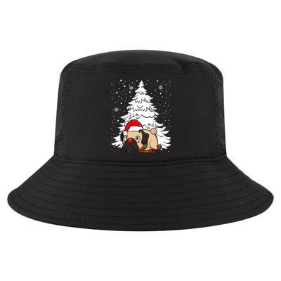 Pug Santa Hat Christmas Tree Dogs Lovers Xmas Pajama Cute Gift Cool Comfort Performance Bucket Hat