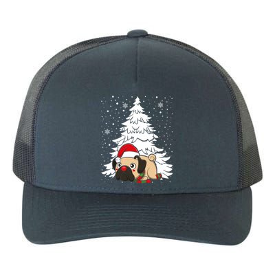 Pug Santa Hat Christmas Tree Dogs Lovers Xmas Pajama Cute Gift Yupoong Adult 5-Panel Trucker Hat