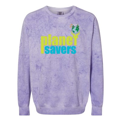 Planet Saver Happy Earth Day Colorblast Crewneck Sweatshirt