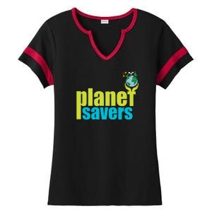 Planet Saver Happy Earth Day Ladies Halftime Notch Neck Tee