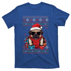 Pug Santa Hat Funny Dog Lovers Xmas Ugly Christmas Sweater Gift T-Shirt