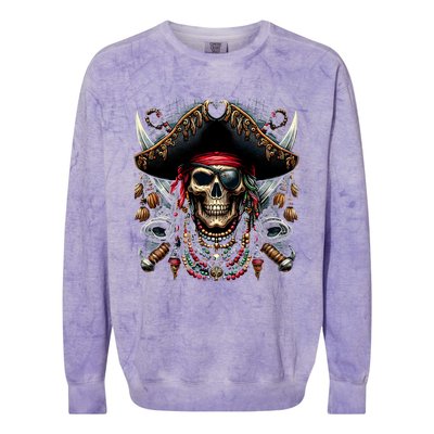 Pirate Skull Halloween Colorblast Crewneck Sweatshirt