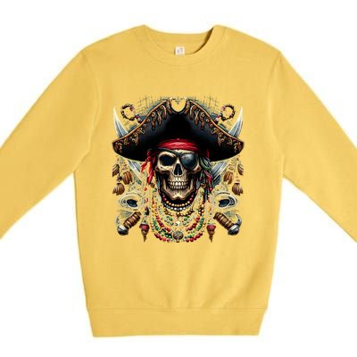 Pirate Skull Halloween Premium Crewneck Sweatshirt