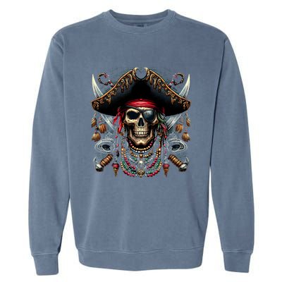 Pirate Skull Halloween Garment-Dyed Sweatshirt