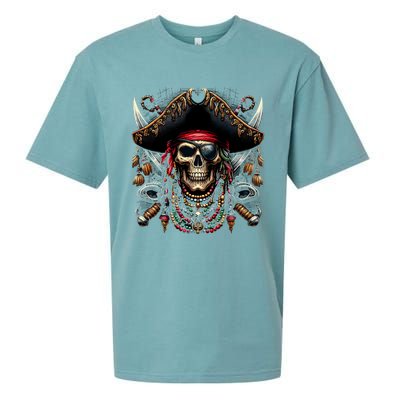 Pirate Skull Halloween Sueded Cloud Jersey T-Shirt