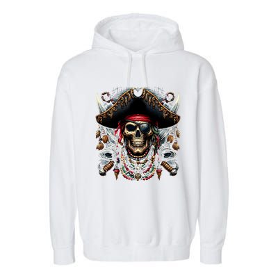 Pirate Skull Halloween Garment-Dyed Fleece Hoodie