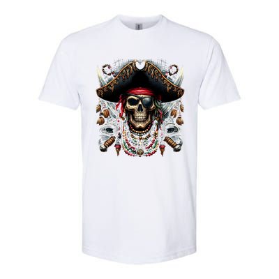 Pirate Skull Halloween Softstyle CVC T-Shirt