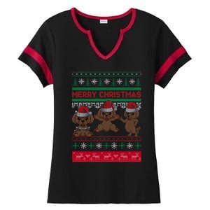 Poodle Santa Hat Ugly Sweater Christmas Pajama Dog Xmas Meaningful Gift Ladies Halftime Notch Neck Tee