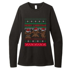 Poodle Santa Hat Ugly Sweater Christmas Pajama Dog Xmas Meaningful Gift Womens CVC Long Sleeve Shirt